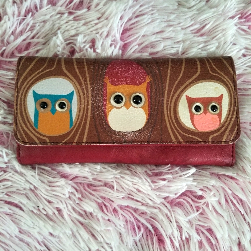 Women's multi-colored owl wallet